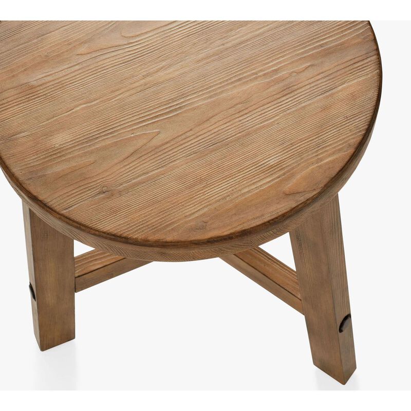 Pottery Barn Rustic Farmhouse Round Side Table image number 2